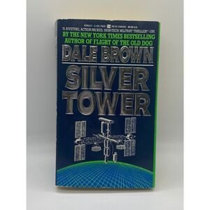 Dale Brown Silver Tower Paperback Book Blue Good Vintage Military Thriller